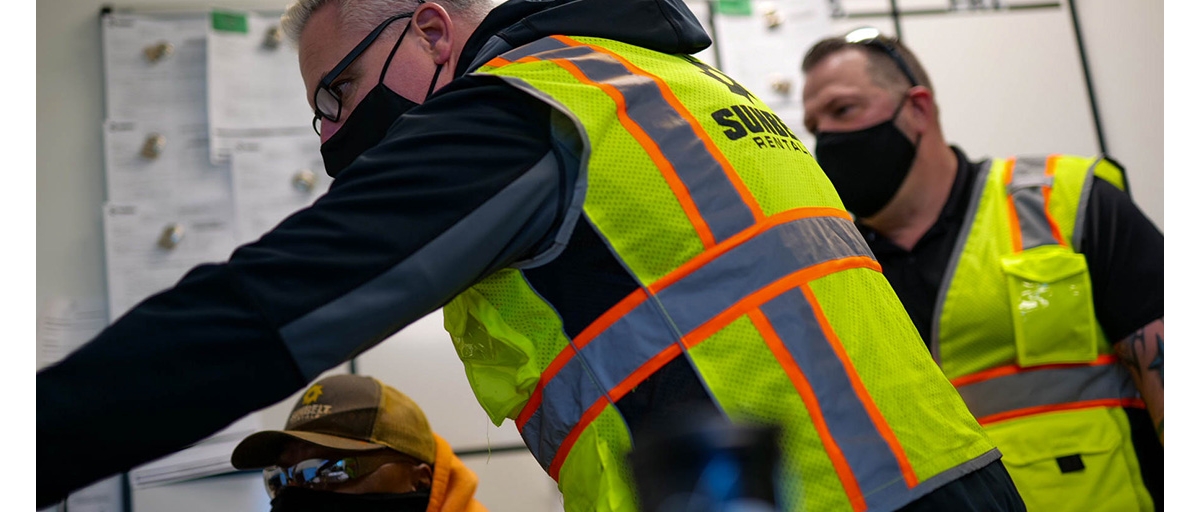 A Sunbelt Rentals emergency response team member on the job.
