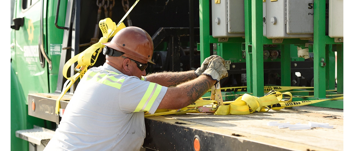 An emergency response rental equipment provider on the job.