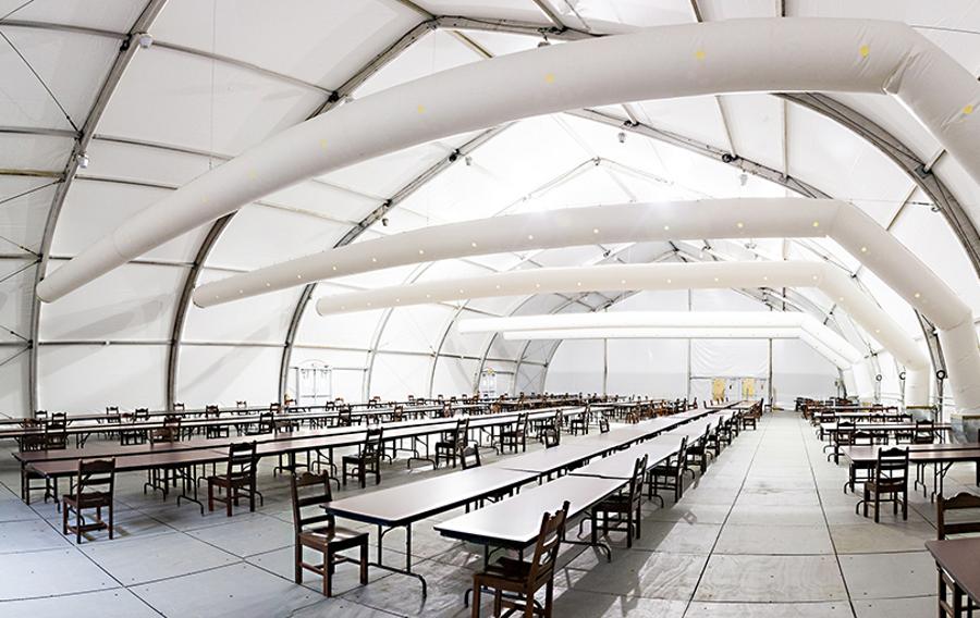 A construction site tent.