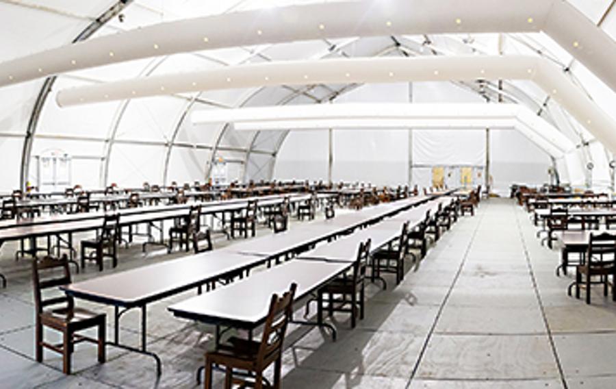 Construction site tent.