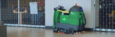 A robotic cleaning machine.