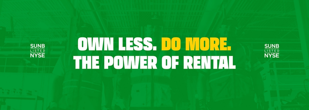 SUNB listed NYSE. Own less. Do more. The power of rental.