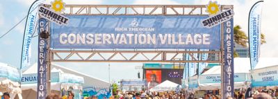 A stage at the 2025 Tortuga Music Festival, featuring Sunbelt Rentals logos at the top.