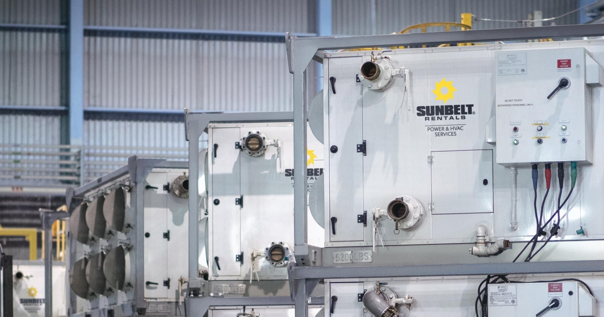 Air handlers from Sunbelt Rentals.