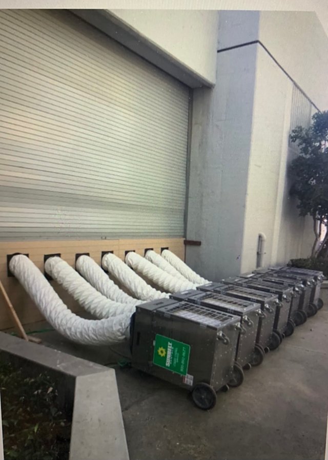 Air scrubbers in use.