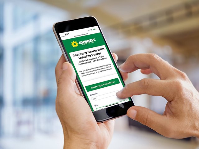 Someone using the Amperage and Fuel Consumption Load Calculator on their mobile device.
