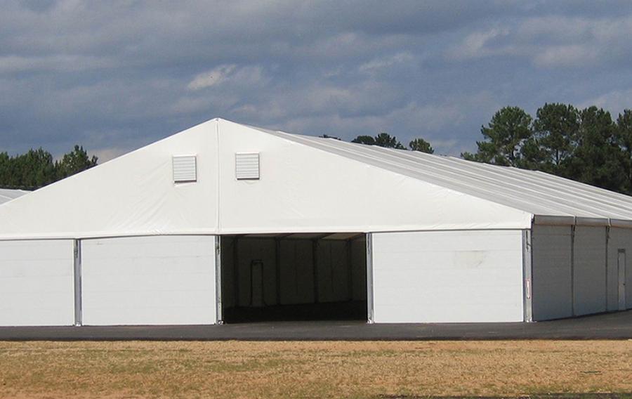 Temporary fabric structures.