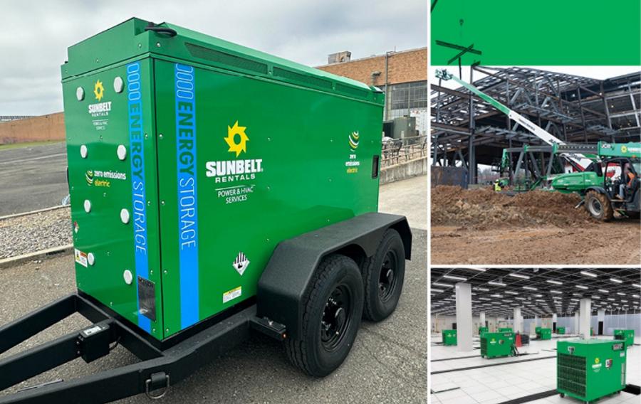 Collage of Sunbelt Rentals Battery Energy Storage Systems.