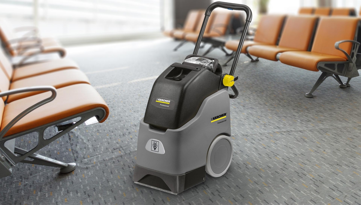 A carpet extractor in a commercial space.