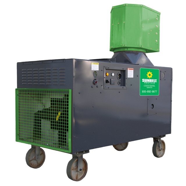 550,000 BTU Dual Fuel Make-Up Air Heater with Hood.