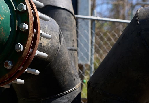 A close-up view of pipes.