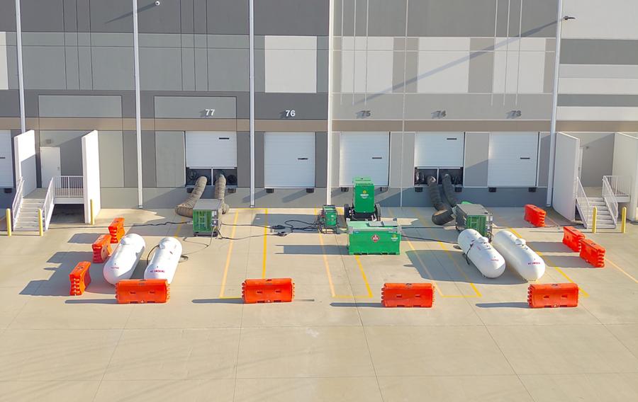 Commercial heating equipment installed outside of a building.