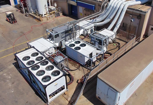 Aerial view of a poultry facility.