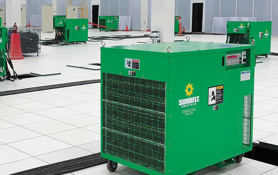 Load banks from Sunbelt Rentals in a data center.