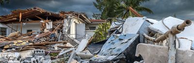 Destruction caused by a hurricane.