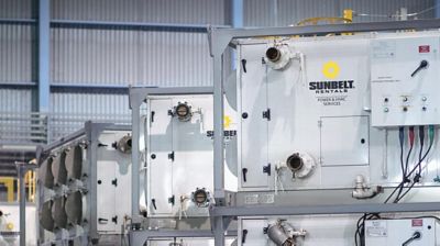 Air handling units inside of a building.