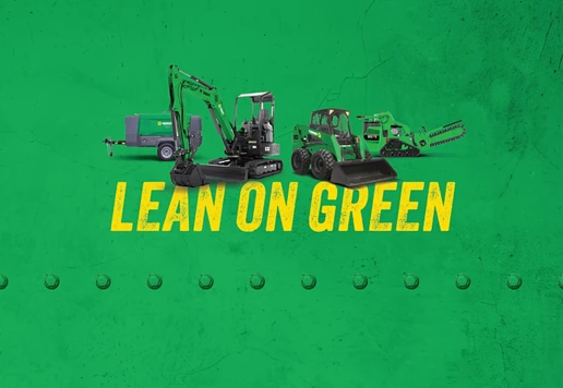 Lean On Green. Construction equipment from Sunbelt Rentals.
