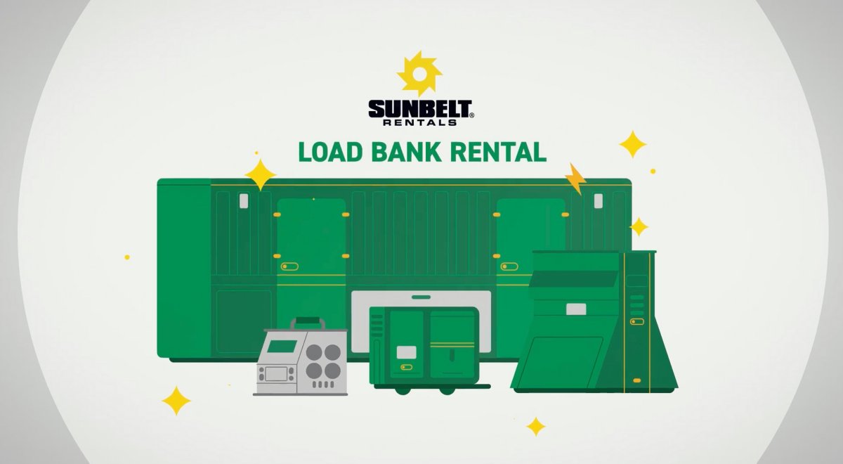 Sunbelt Rentals. Load bank rentals. An illustration of load bank equipment.