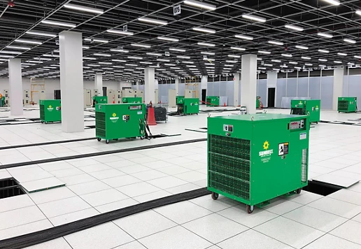 Load banks from Sunbelt Rentals in a data center.