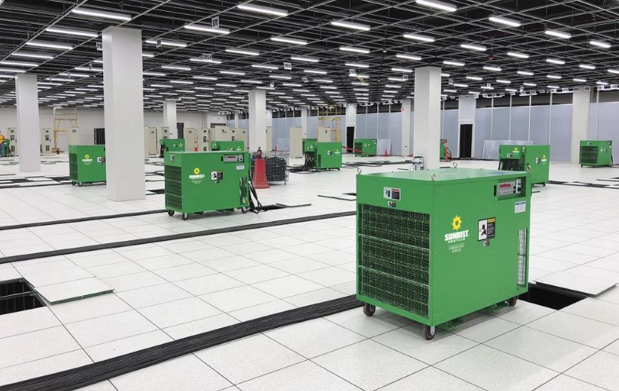 Generators from Sunbelt Rentals in a data center.