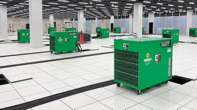 Load banks from Sunbelt Rentals inside of a data center.