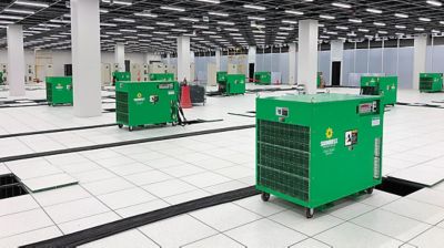 Load banks from Sunbelt Rentals in a data center.