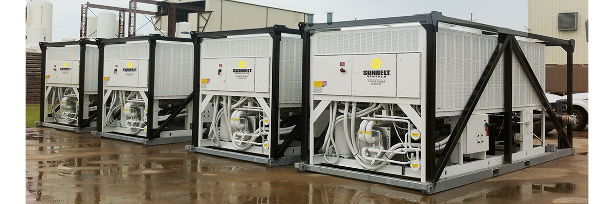 Sunbelt Rentals 150 ton industrial chillers.