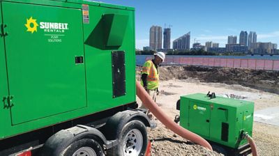 Quiet Flow diesel trash pumps.