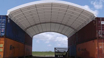 A shipping container cover.