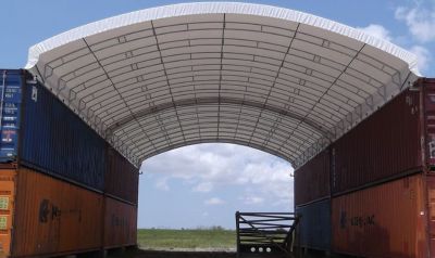 A shipping container cover.