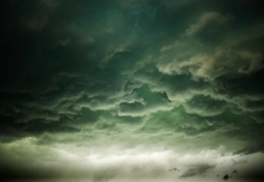 Storm clouds in the sky. 