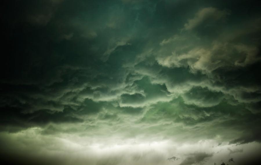 Storm clouds in the sky.