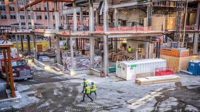 A job site during the winter.